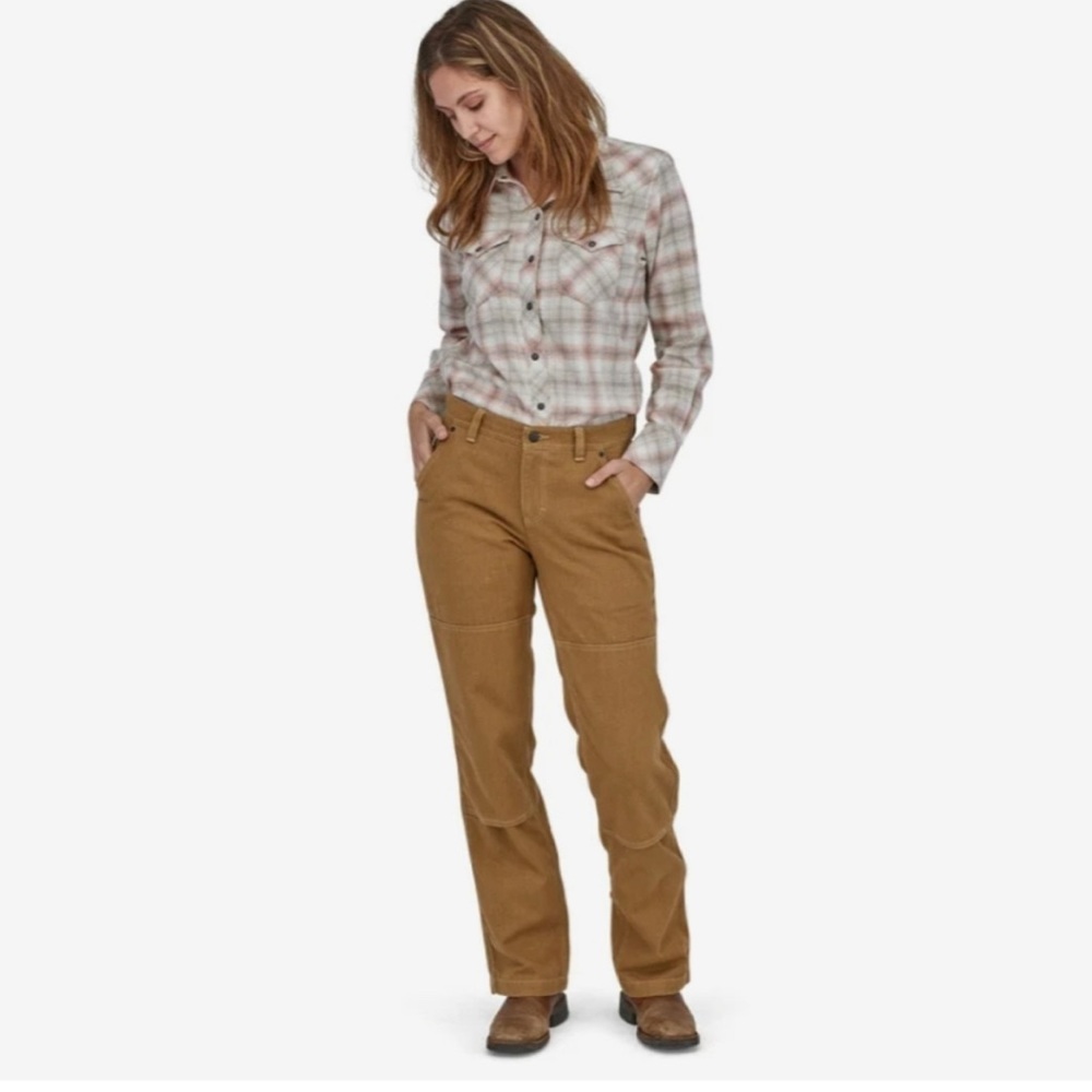 Womens Iron Forge Hemp Canvas Double Knee Pants Size 2 Brown